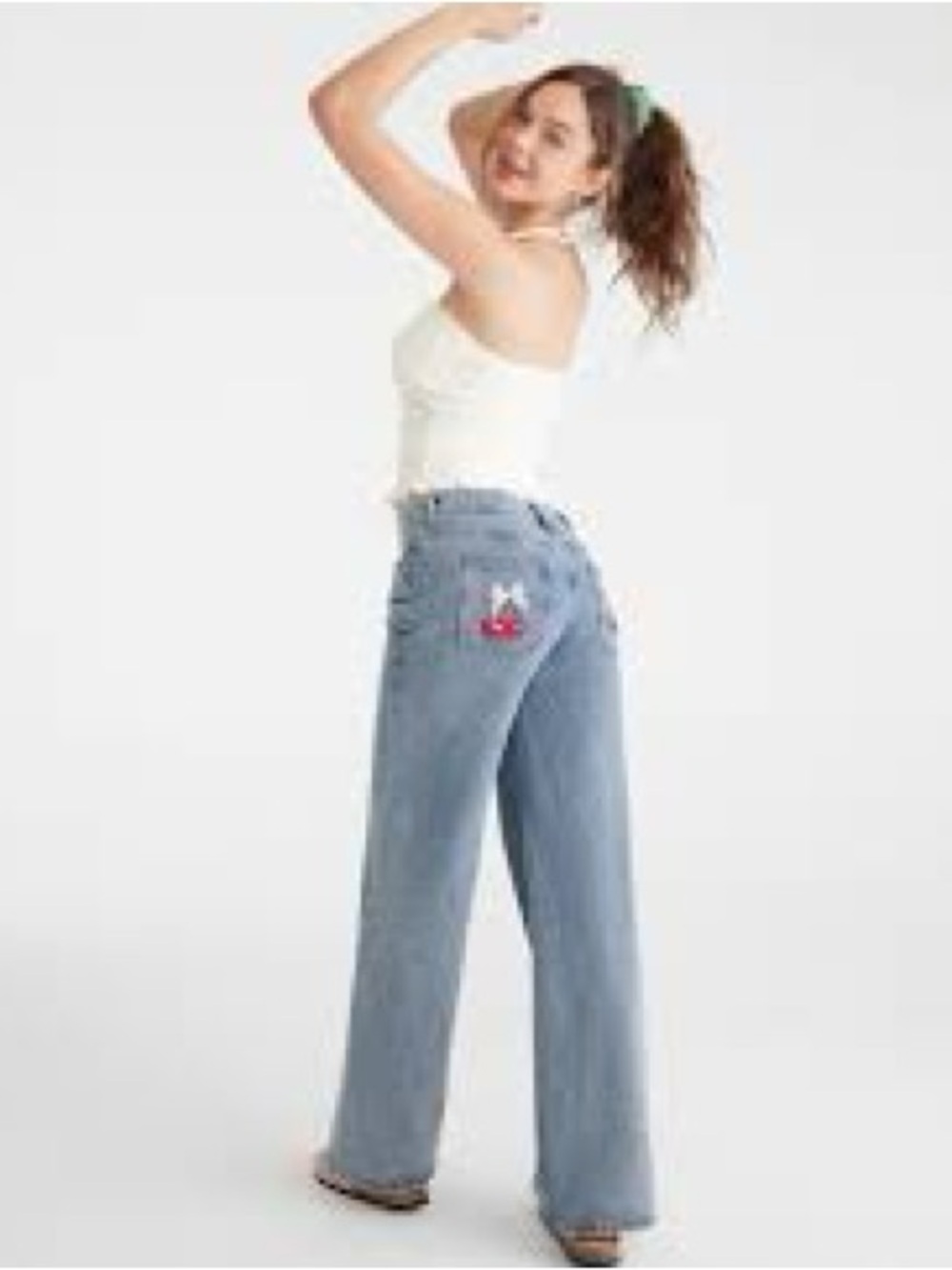 J for Justify High-Rise Wide Leg Denim Jeans - Blue
